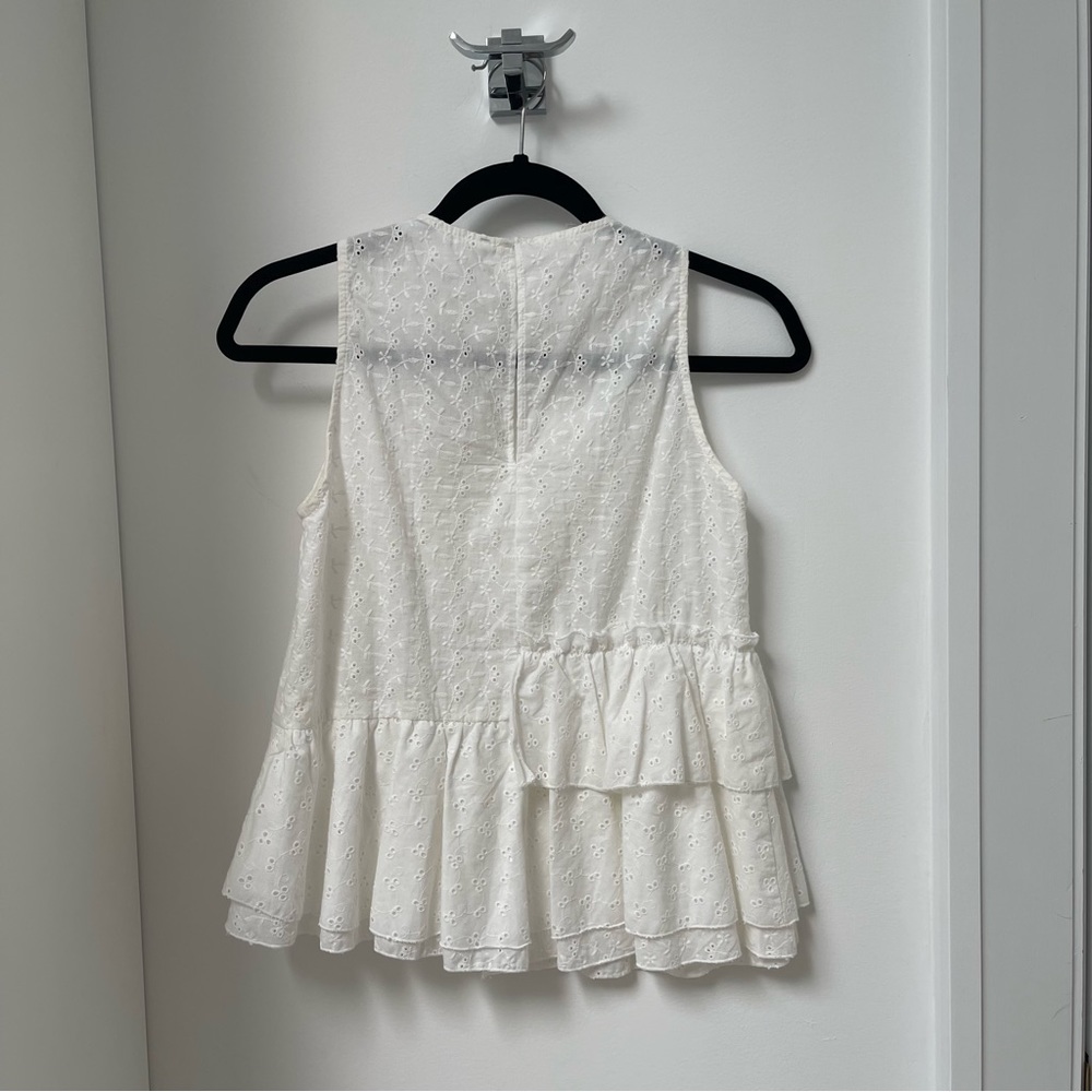 Zara Cream Eyelet Ruffle Tank Top - Picture 7 of 9
